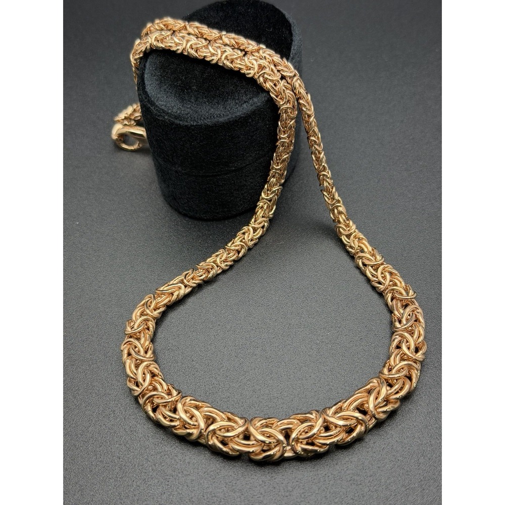 QVC Milor Italy Bronze Rose Gold Tone Graduated Byzantine Chain Necklace 20"